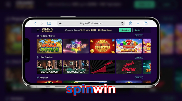Main screen of Spinwin ios page for PK players